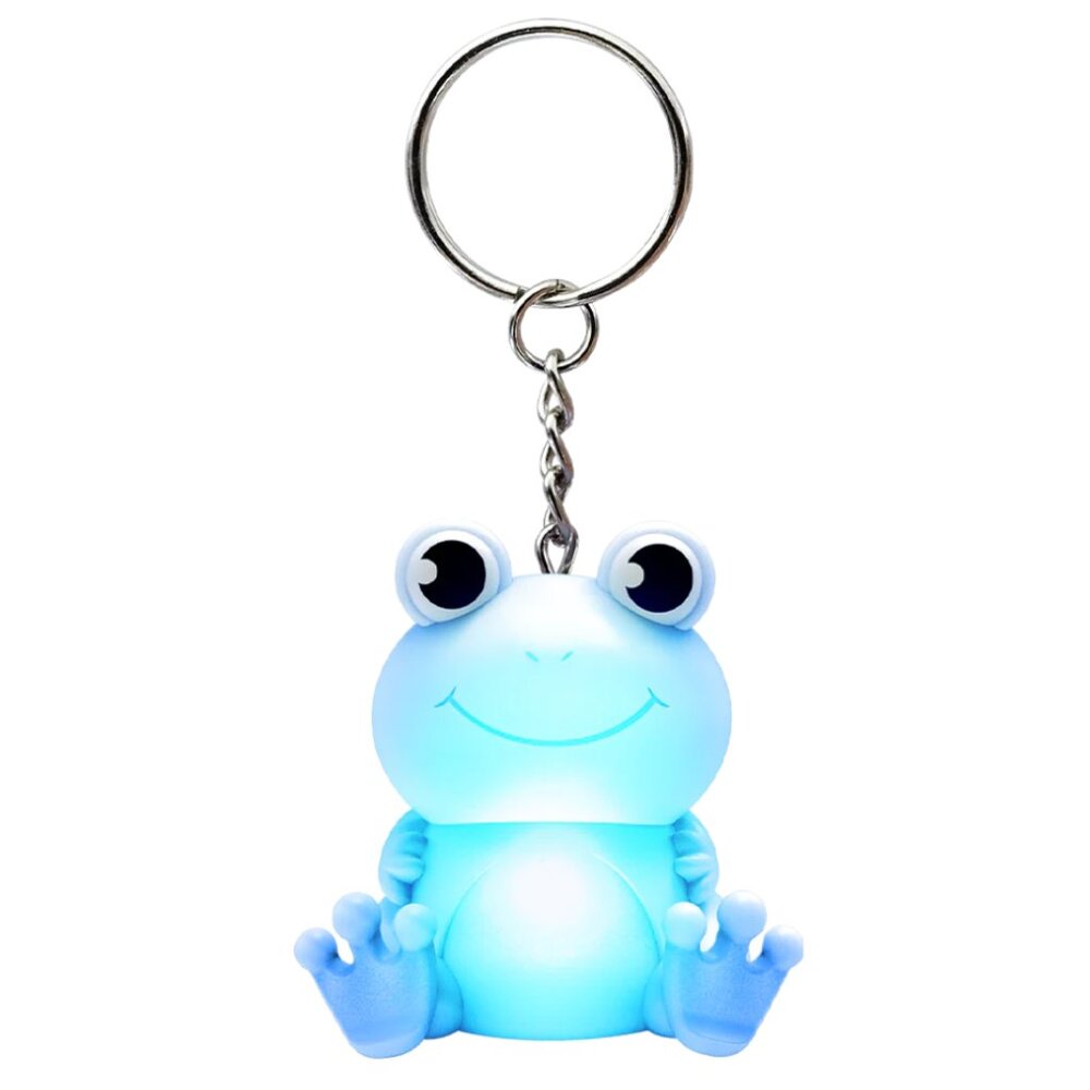 LED Light-Up Frog Keychain – Flashing Blue Mini Toy
